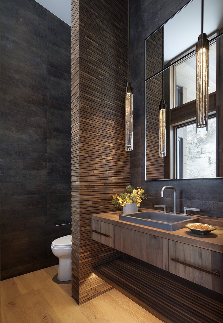 Contemporary Mountain Modern Powder Room in Mammoth Lakes, CA