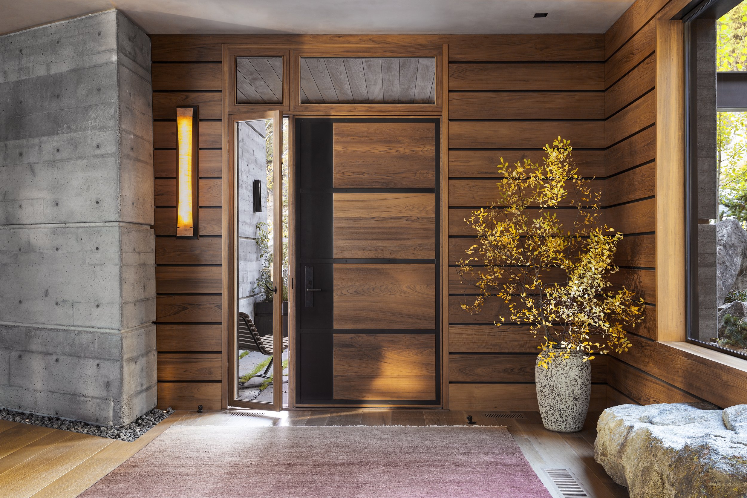 Modern Cabin Entryway in McCall, Idaho