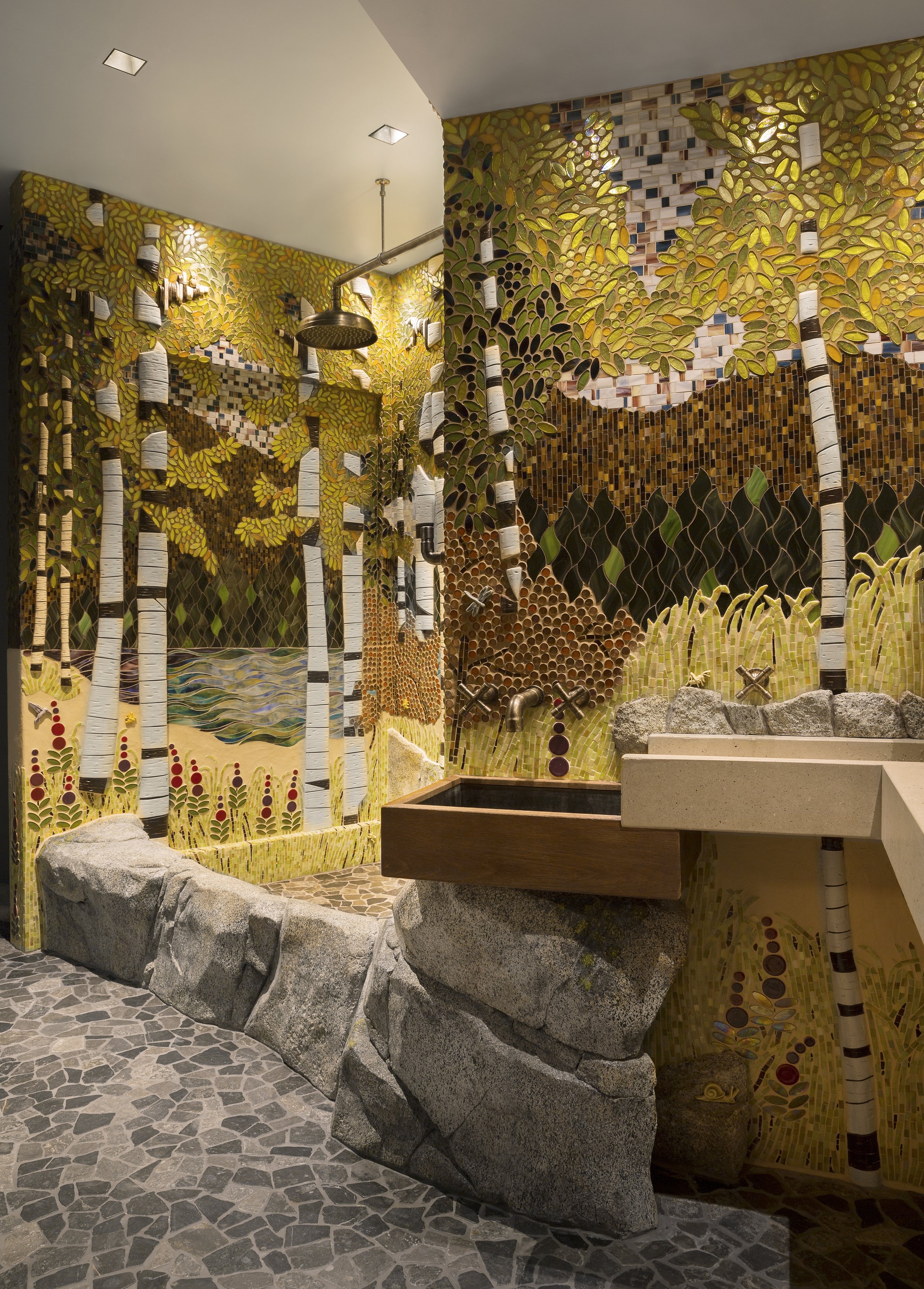Idaho Forest Mural Tile Mosaic Bathroom