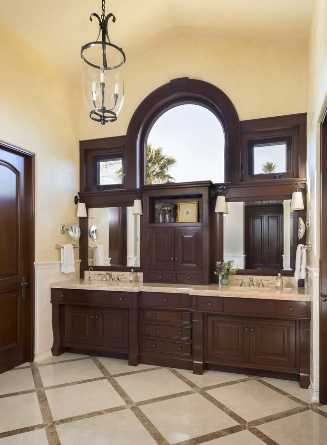 Luxurious Bathroom with Double Vanity in Palm Desert, CA Home