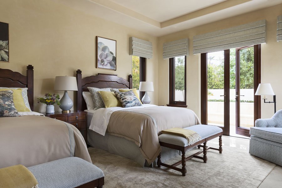 Luxury Guest Bedroom with Twin Beds in Palm Desert, CA Home