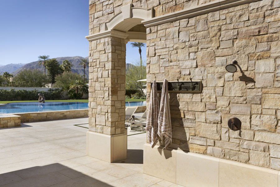 Outdoor Shower Area in Palm Desert, CA Home