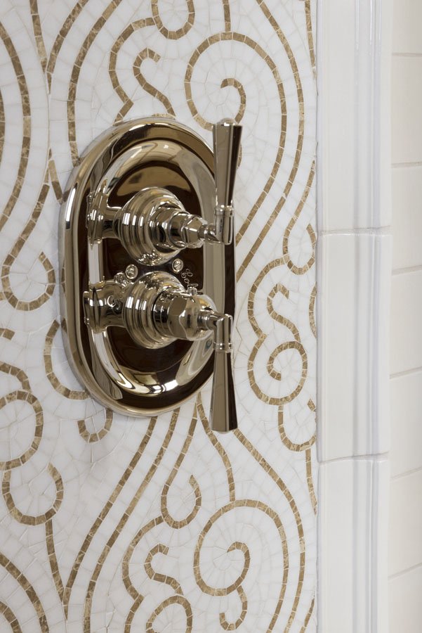 Close-Up of Luxury Shower Handle in Palm Desert, CA Home
