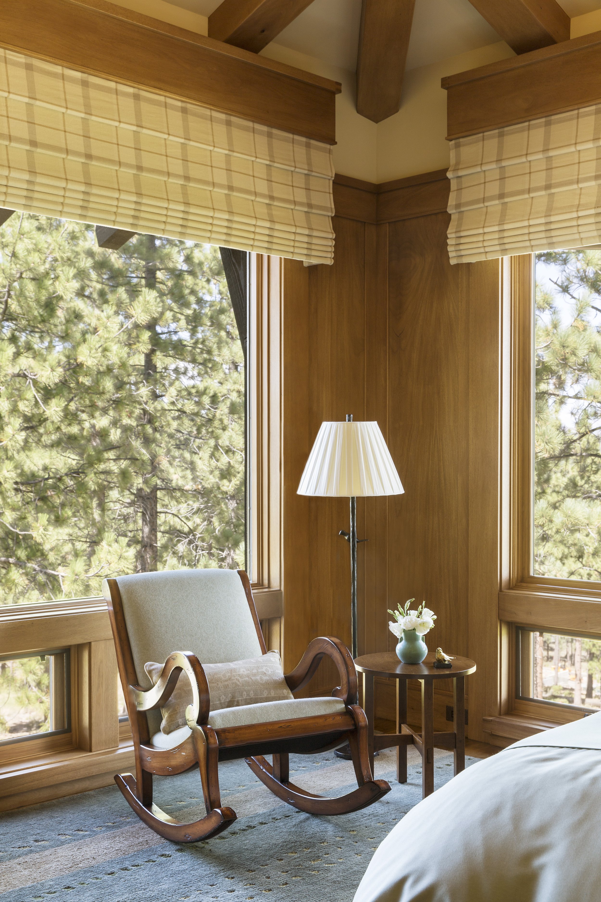 Tahoe Martis Camp, CA Master Bedroom Rocking Chair - Craftsman Greene and Greene Style