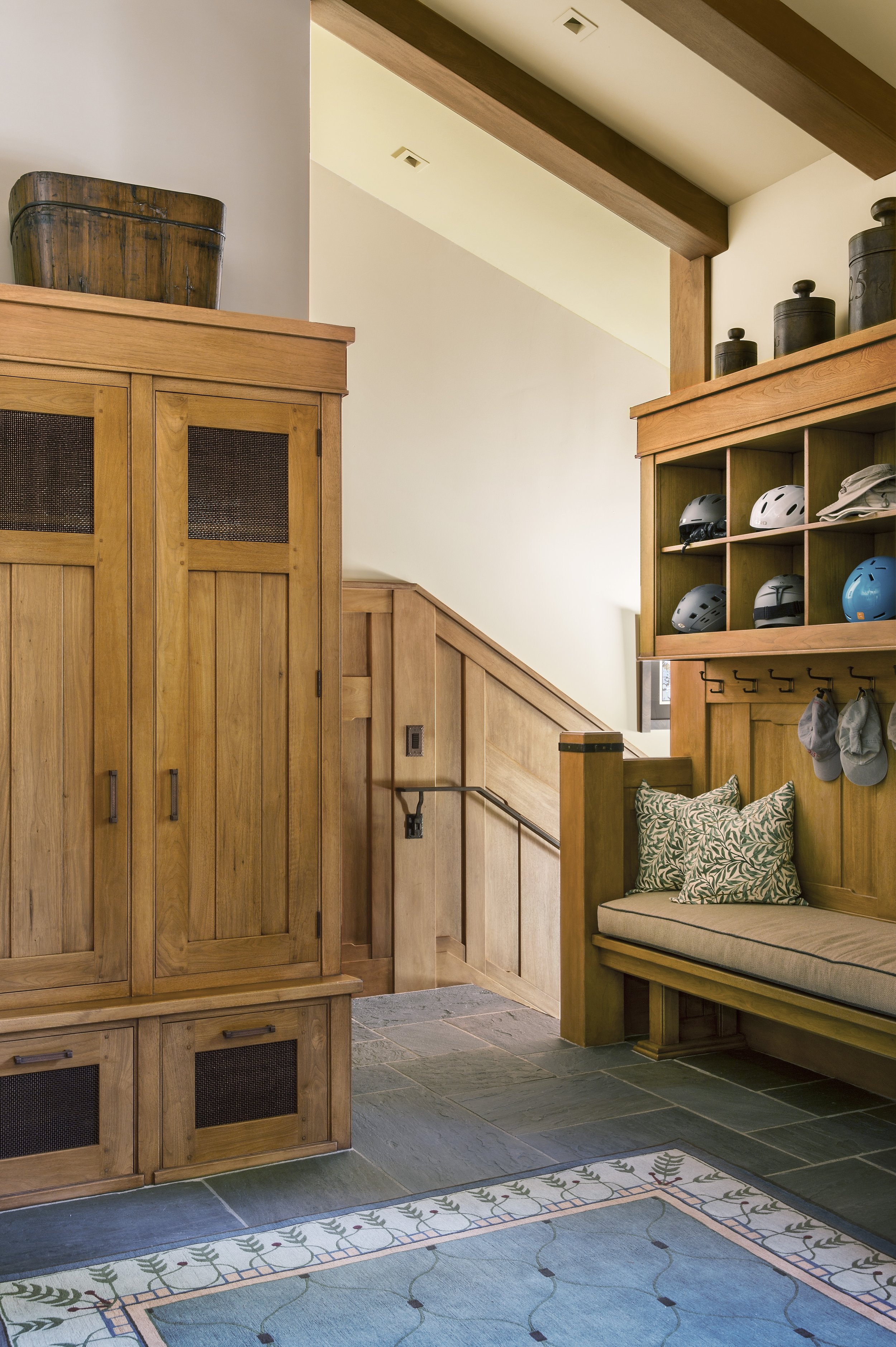 Tahoe Martis Camp, CA Mudroom - Craftsman Greene and Greene Style