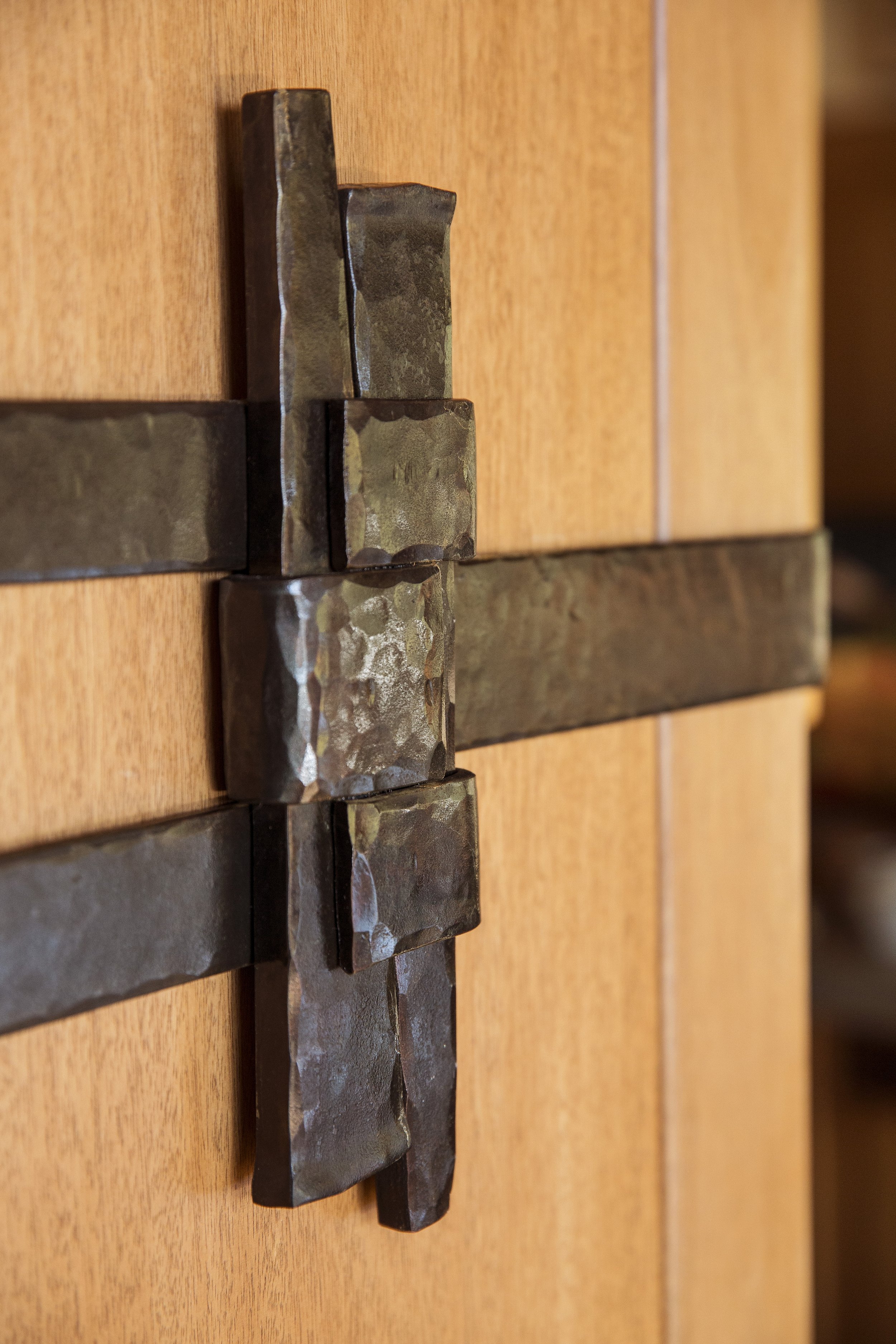 Tahoe Martis Camp, CA Rustic Steel Latch Detail