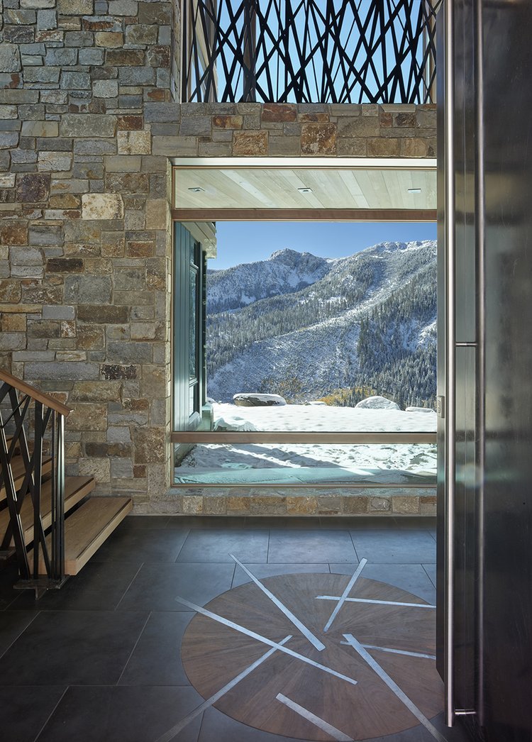 Interior Design Detail with Mountain View in Mammoth Lakes, CA