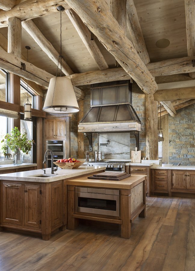 Detailed Rustic Kitchen Design in Mammoth Lakes, CA Custom Build