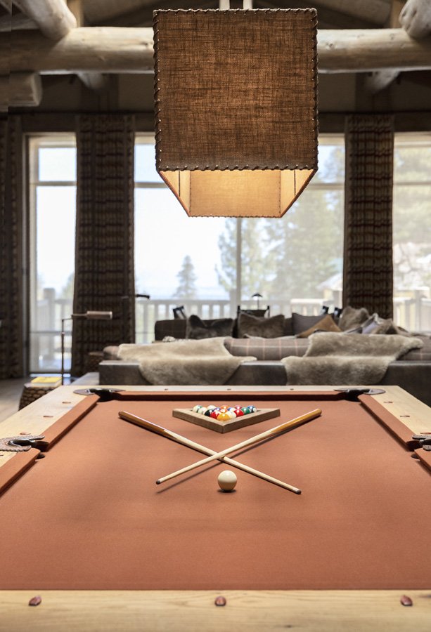 Custom Billiards Table and Custom Chandelier in Mammoth Lakes, CA