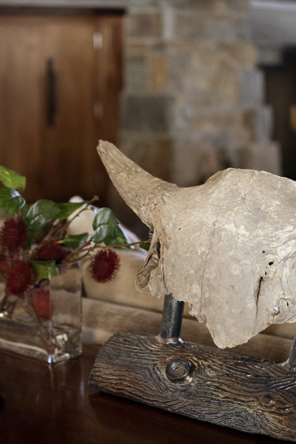 Rustic Sculpture Detail in Mammoth Lakes, CA Home