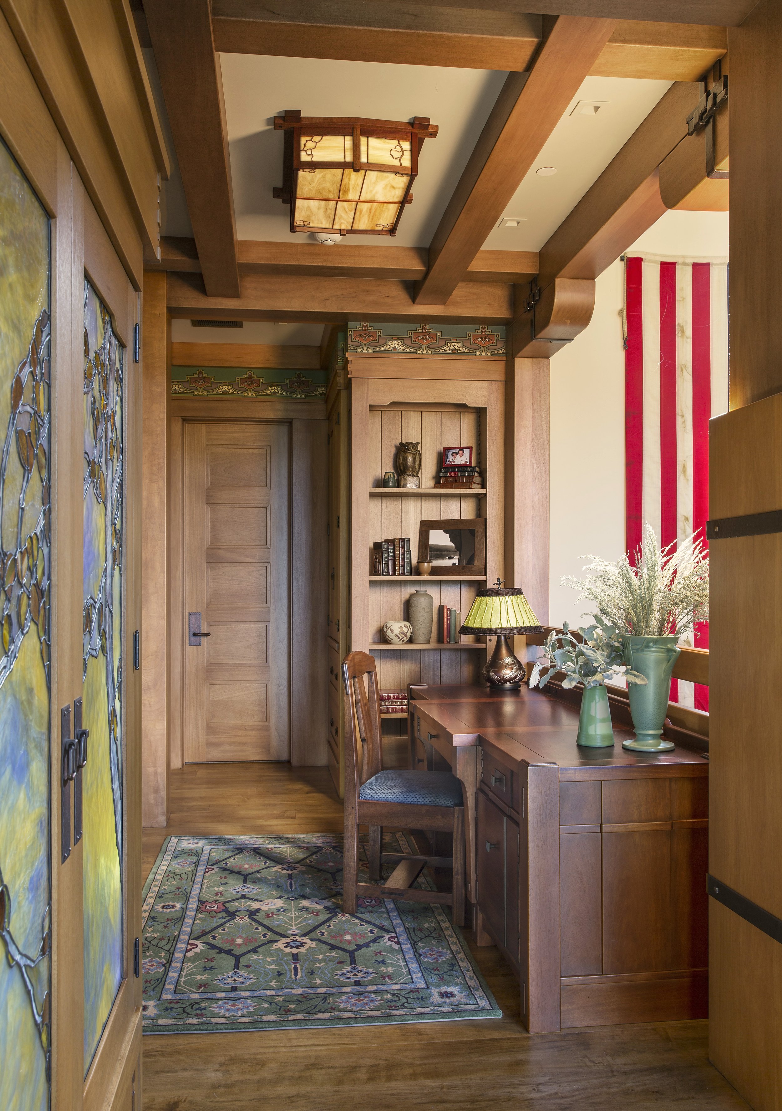 Rustic Craftsman Style Office Area in Martis Camp Tahoe, CA Home